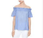 Sandro Off-The-Shoulder Short Sleeve Blouse- (pre-owned)