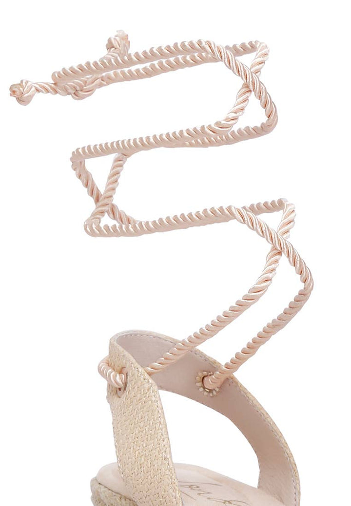 RagCompany - Aiden Lace-Up Crochet Espadrilles-ON SALE