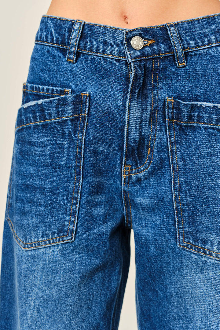 The Semi-Barrel Jeans | Mid Blue Denim