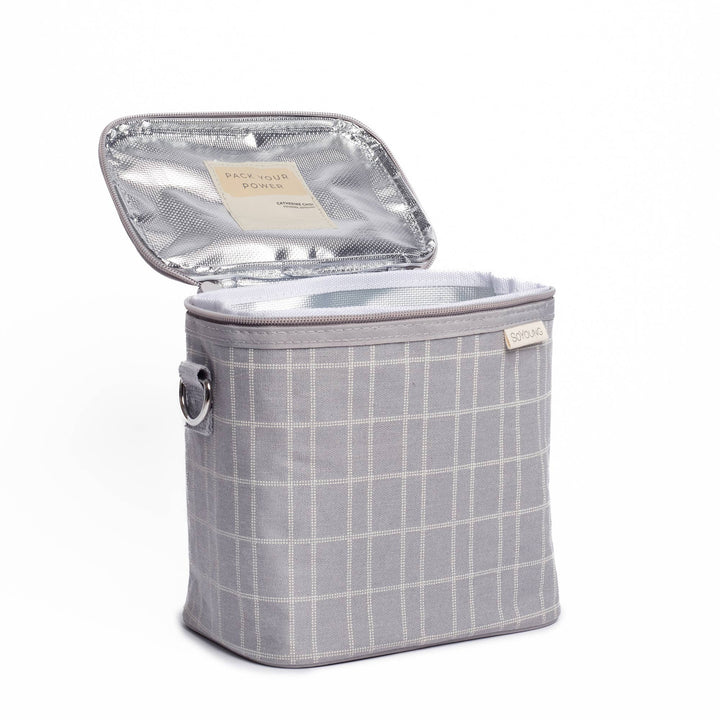 SoYoung - Light Grey Grid Petite Lunch Poche