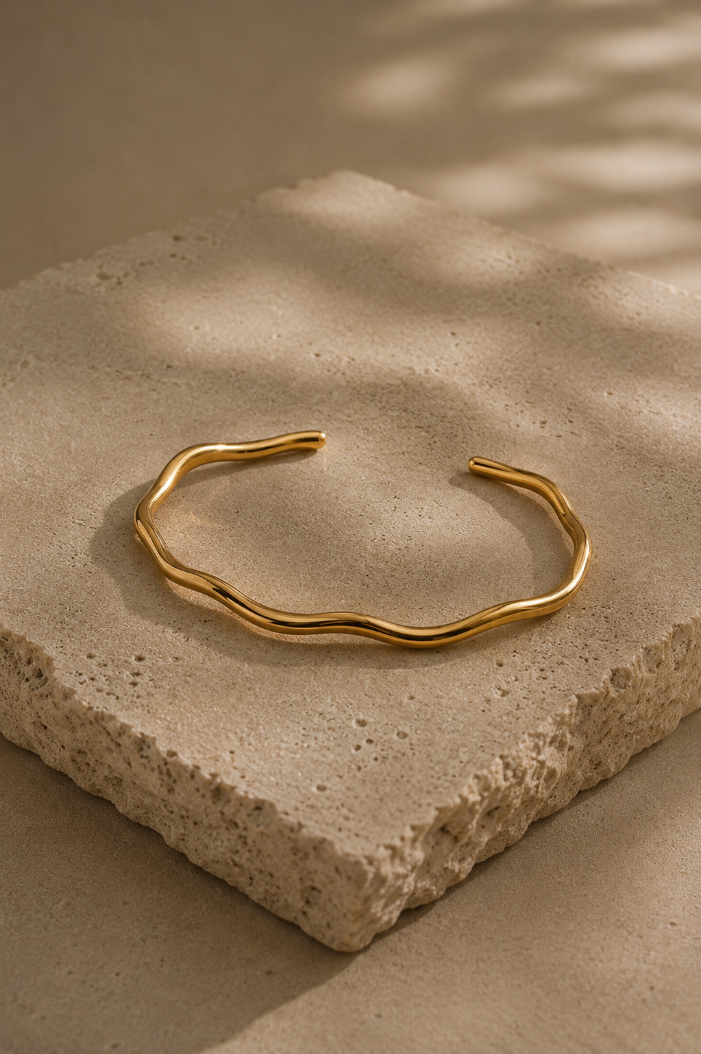Calista Wavy Cuff Bracelet — Gold