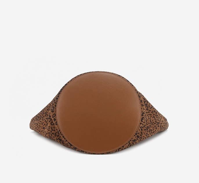 Sook Sustainable - Suede Leather Leopard Bucket Tote Bag