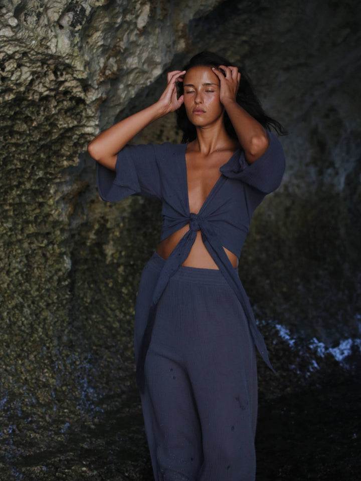 The Handloom - Skye Palazzo Pants - Navy