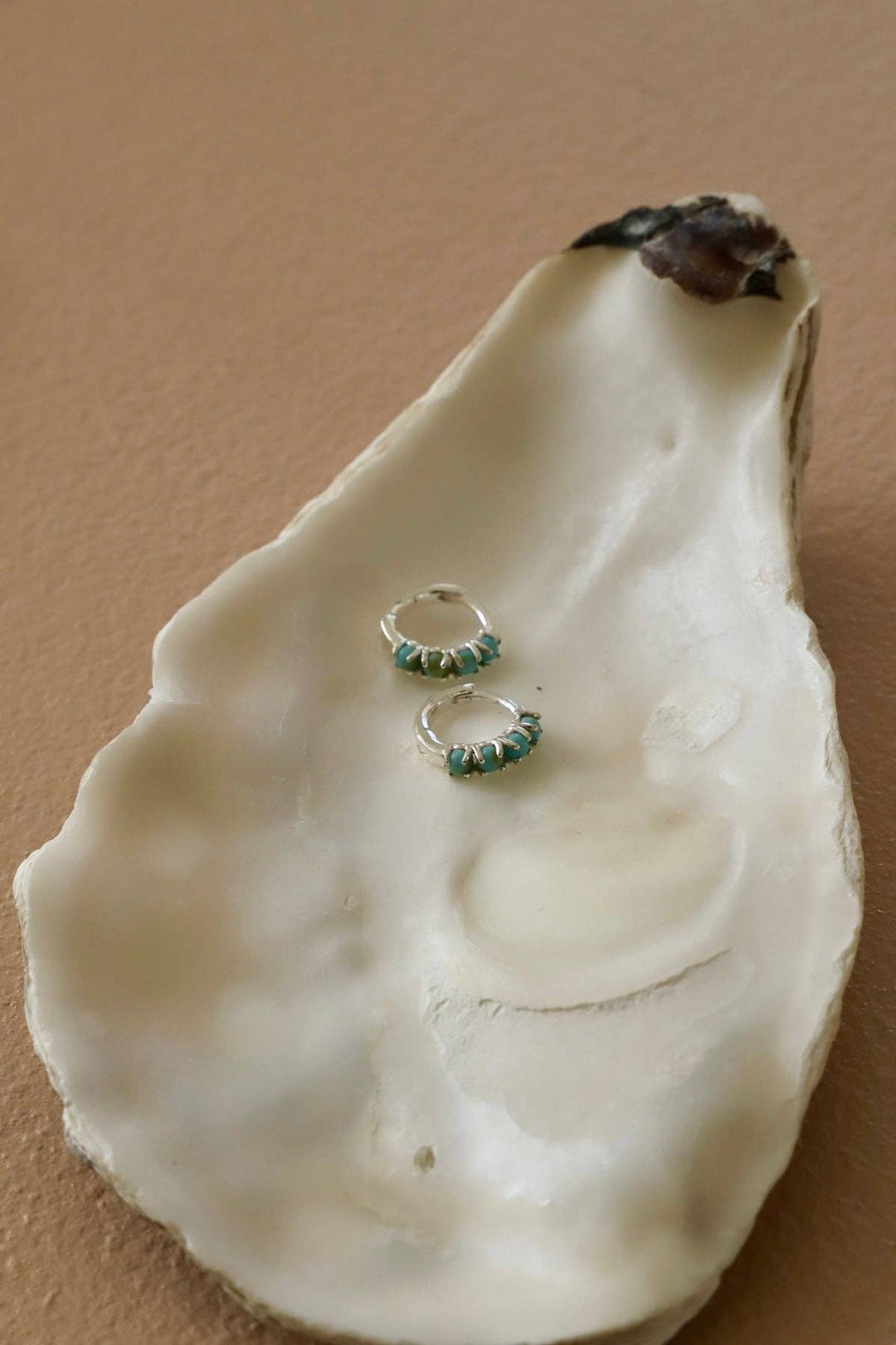 Pre-Order: MINI SILVER TURQUOISE HOOPS