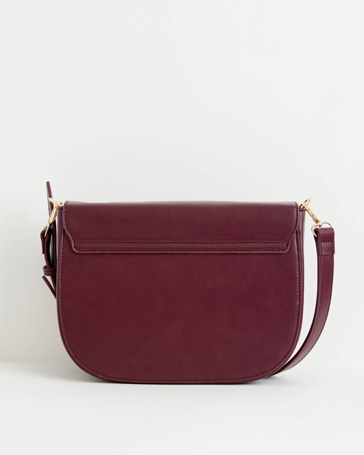 Fable England - FABLE Nina Burgundy Vegan Leather Messenger Purse ON SALE