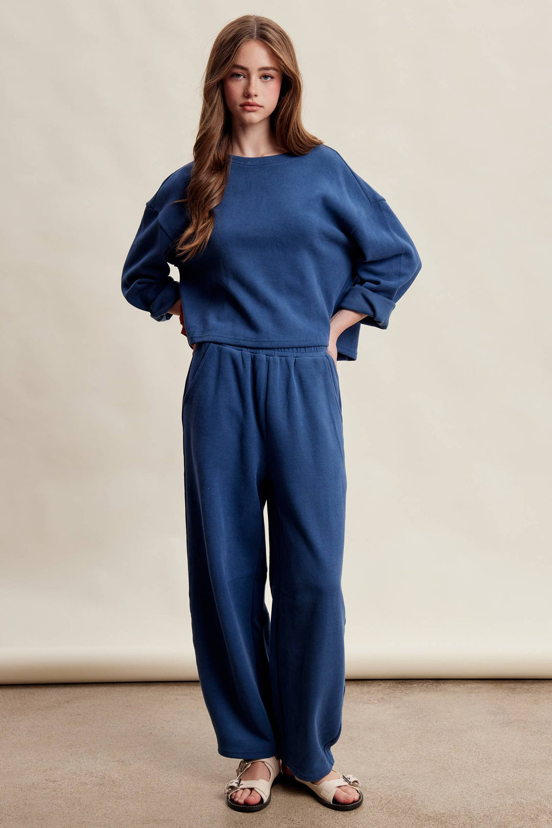 PRE-ORDER-Relaxed Stretch Cotton Knit Lounge Set