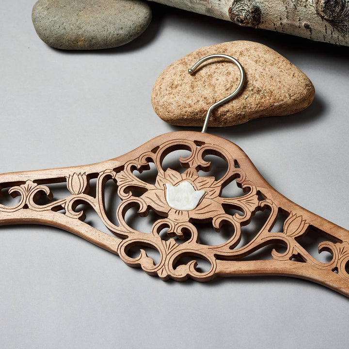Radiant Home Products - Lotus Wood Designer Hanger -Multiple Sizes & crystals