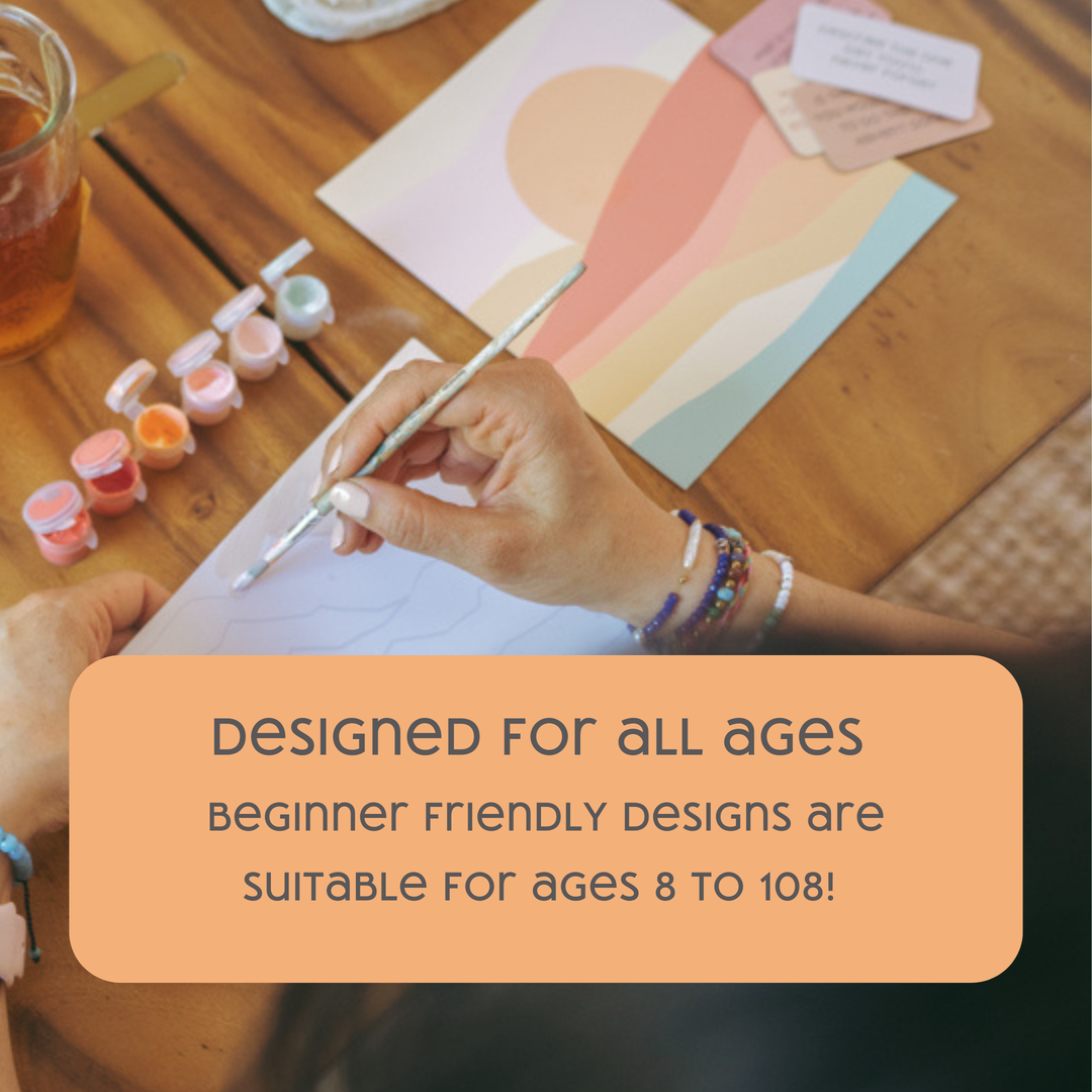 Breathe People - Mushroom Family Paint by Number Kit + Easel for Kids