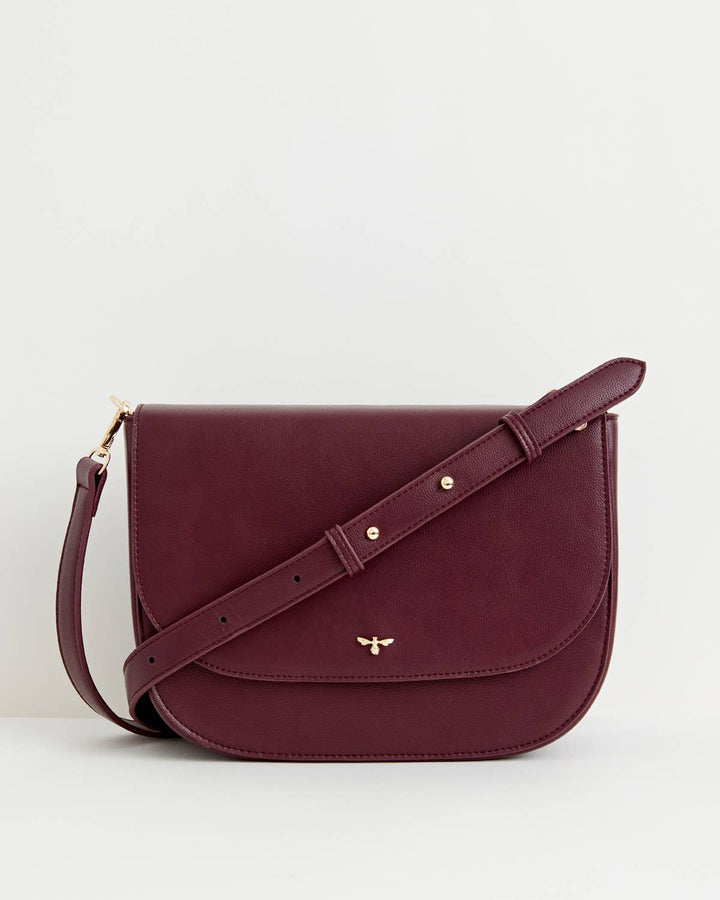 Fable England - FABLE Nina Burgundy Vegan Leather Messenger Purse ON SALE