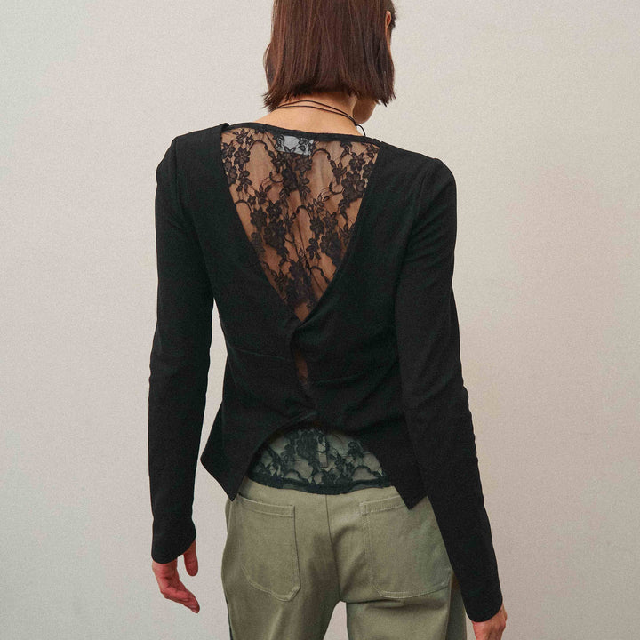 The Able Lace Back Long Sleeve Top