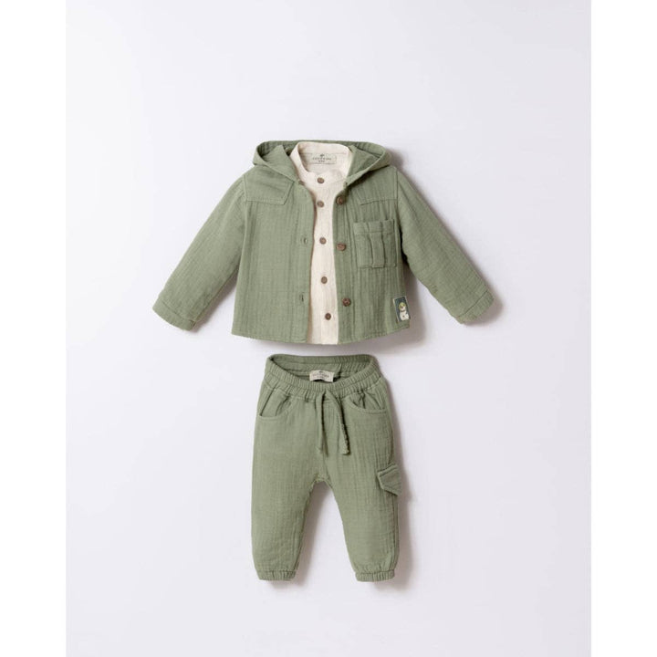 The Noel Three-Piece Muslin Set in Sage