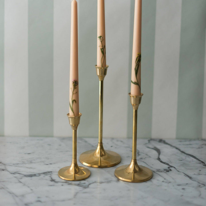 The Classic Brass Candle Holder Set