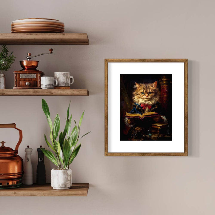 Salty Alyce - Baroque Cat Reading a Book Art Print 19AS