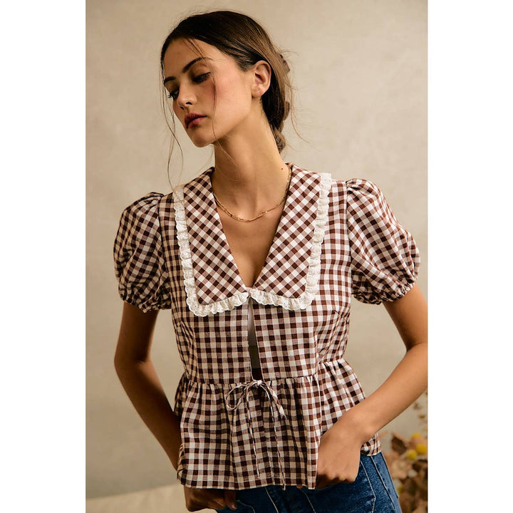 The Gingham Peter Pan Blouse