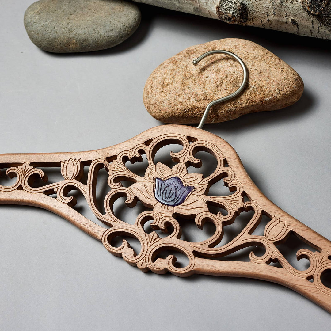 Radiant Home Products - Lotus Wood Designer Hanger -Multiple Sizes & crystals