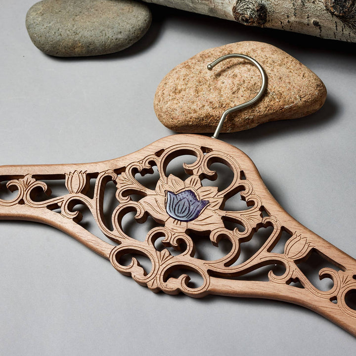Radiant Home Products - Lotus Wood Designer Hanger -Multiple Sizes & crystals