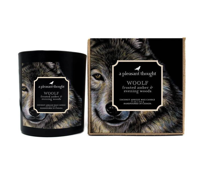 A Pleasant Thought - WOOLF | FROSTED AMBER & EVENING WOODS | RAVEN CANDLE