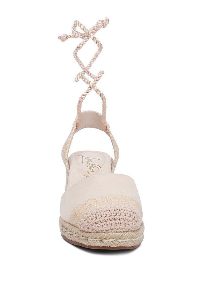 RagCompany - Aiden Lace-Up Crochet Espadrilles-ON SALE