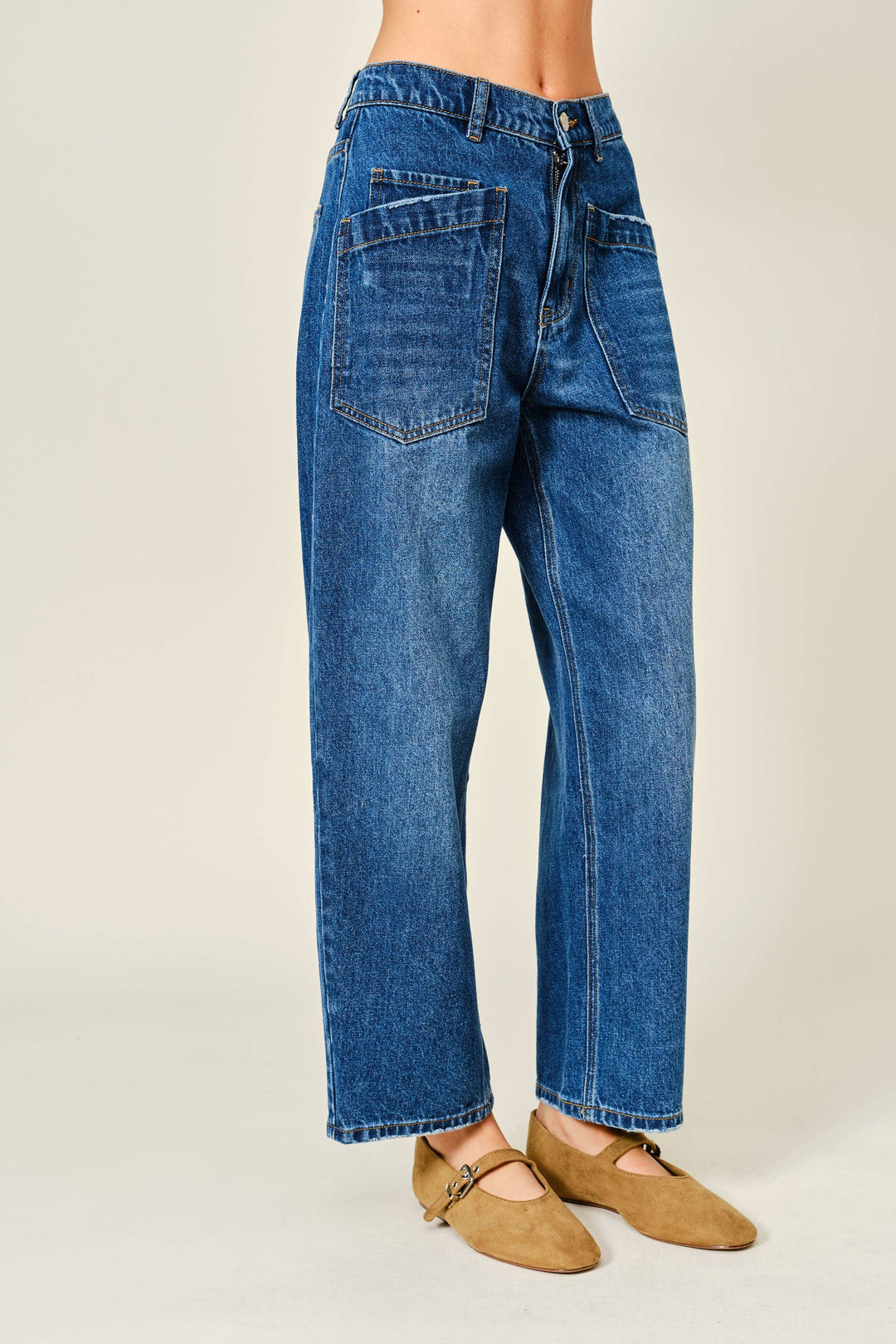 The Semi-Barrel Jeans | Mid Blue Denim