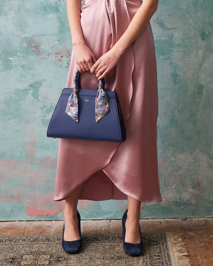 Fable England - FABLE x Catherine Rowe Pet Portraits Navy Medium Tote Purse