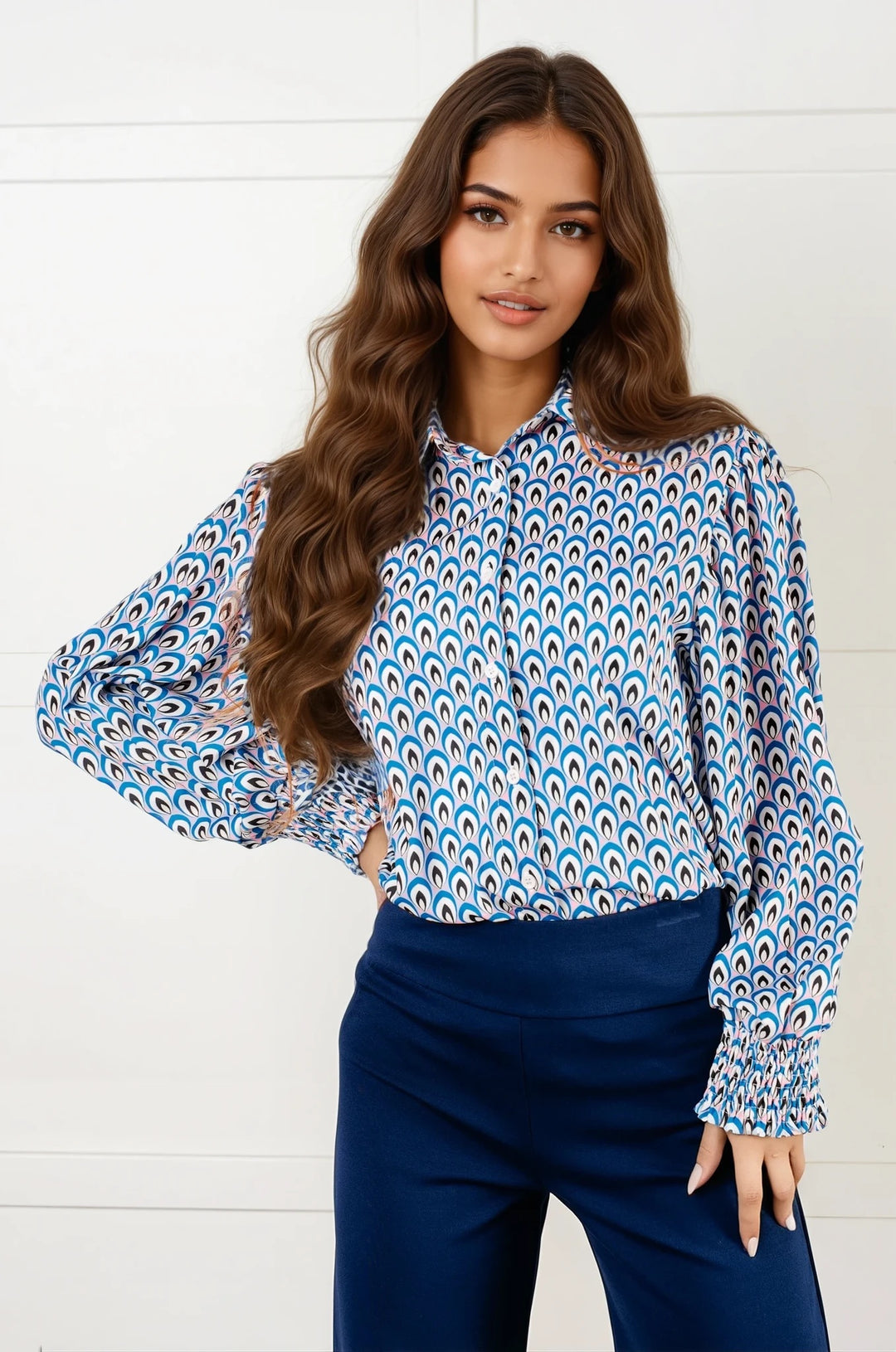 Skies Above Patterned Button Up Shirt