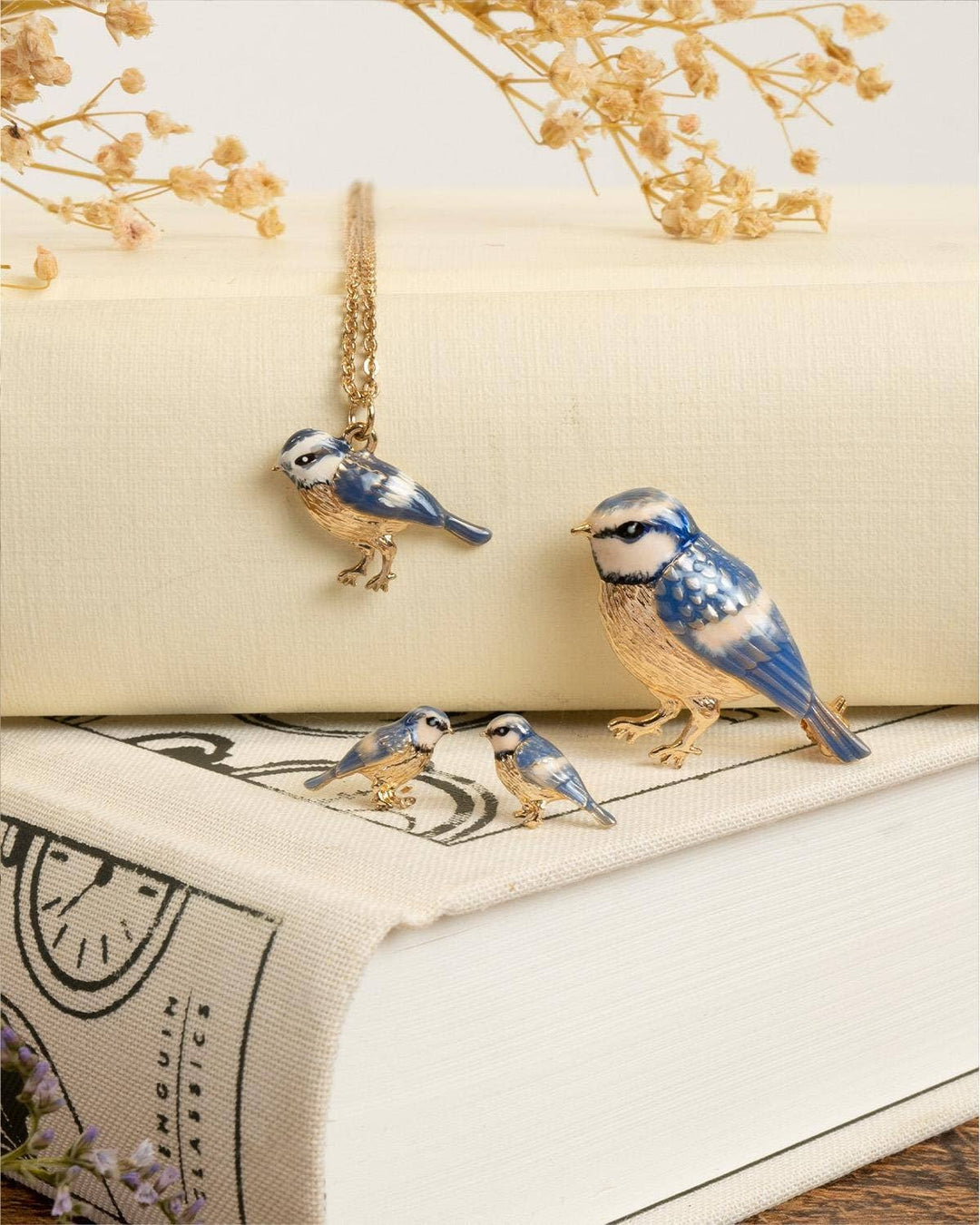 FABLE Enamel Blue Tit Brooch