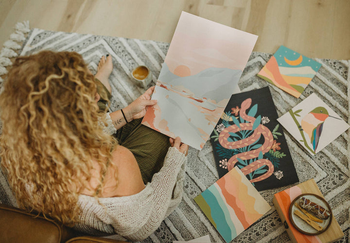 Breathe People - Floral Snake Meditative Art Paint by Number Kit