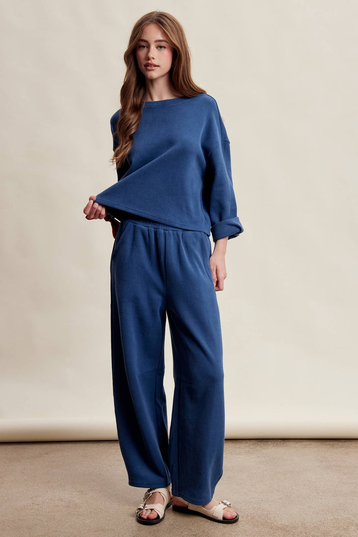 PRE-ORDER-Relaxed Stretch Cotton Knit Lounge Set