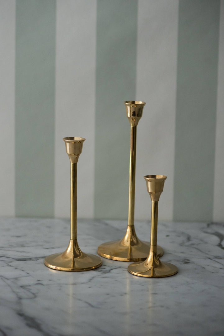 The Classic Brass Candle Holder Set