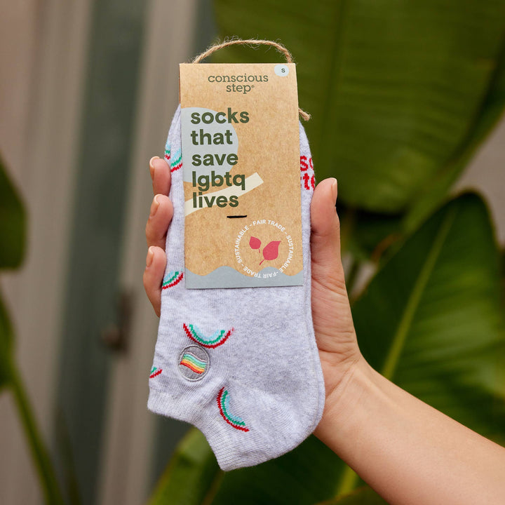 Conscious Step - Ankle Socks that Save LGBTQ Lives (Radiant Rainbows)