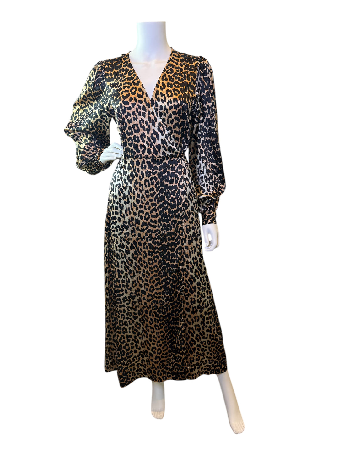 GANNI Leopard wrapped dress