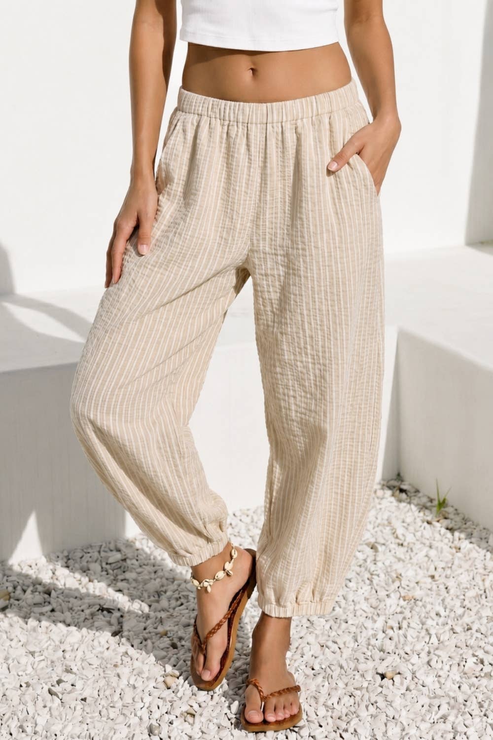 Stripe Balloon Pants