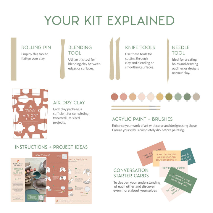 Breathe People - Deluxe Clay Date Activity Kit- Clay Kit for Two