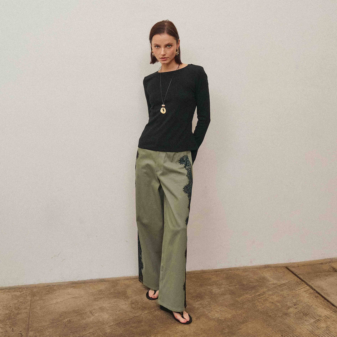 The Able Lace Back Long Sleeve Top