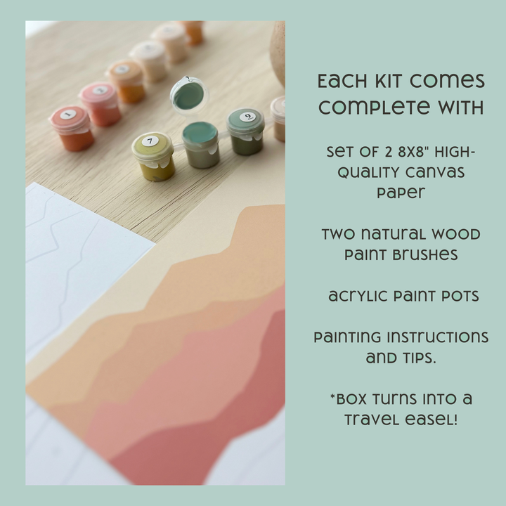 Breathe People - Mushroom Family Paint by Number Kit + Easel for Kids