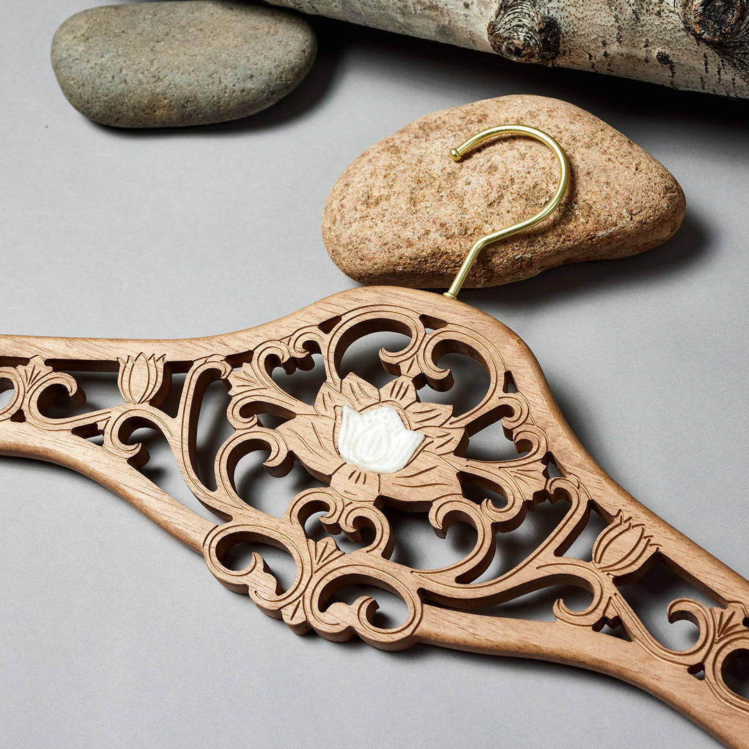 Radiant Home Products - Lotus Wood Designer Hanger -Multiple Sizes & crystals