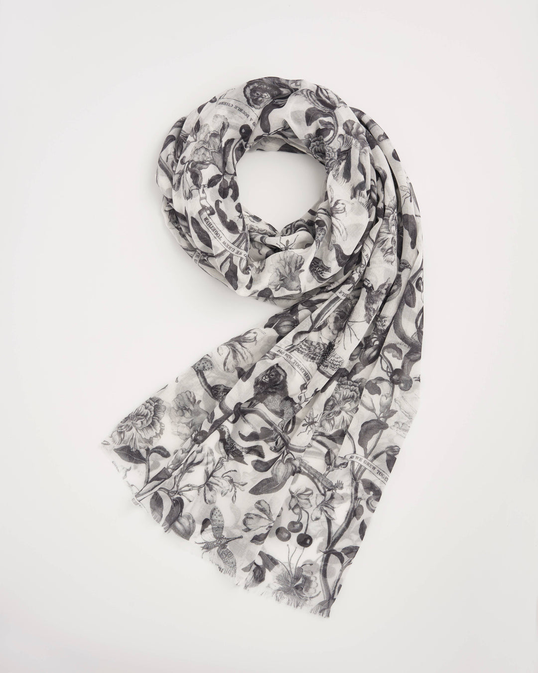 Fable England - FABLE Tree Of Life Vintage Monochrome Lightweight Scarf