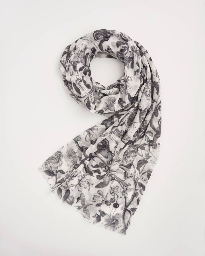 Fable England - FABLE Tree Of Life Vintage Monochrome Lightweight Scarf