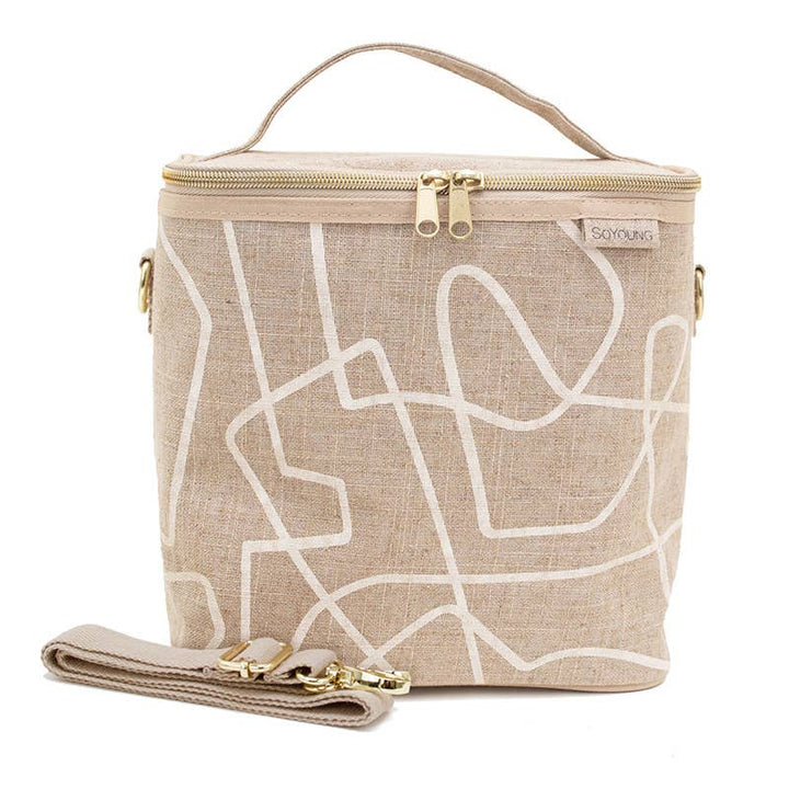 SoYoung - White Abstract Lines Lunch Poche