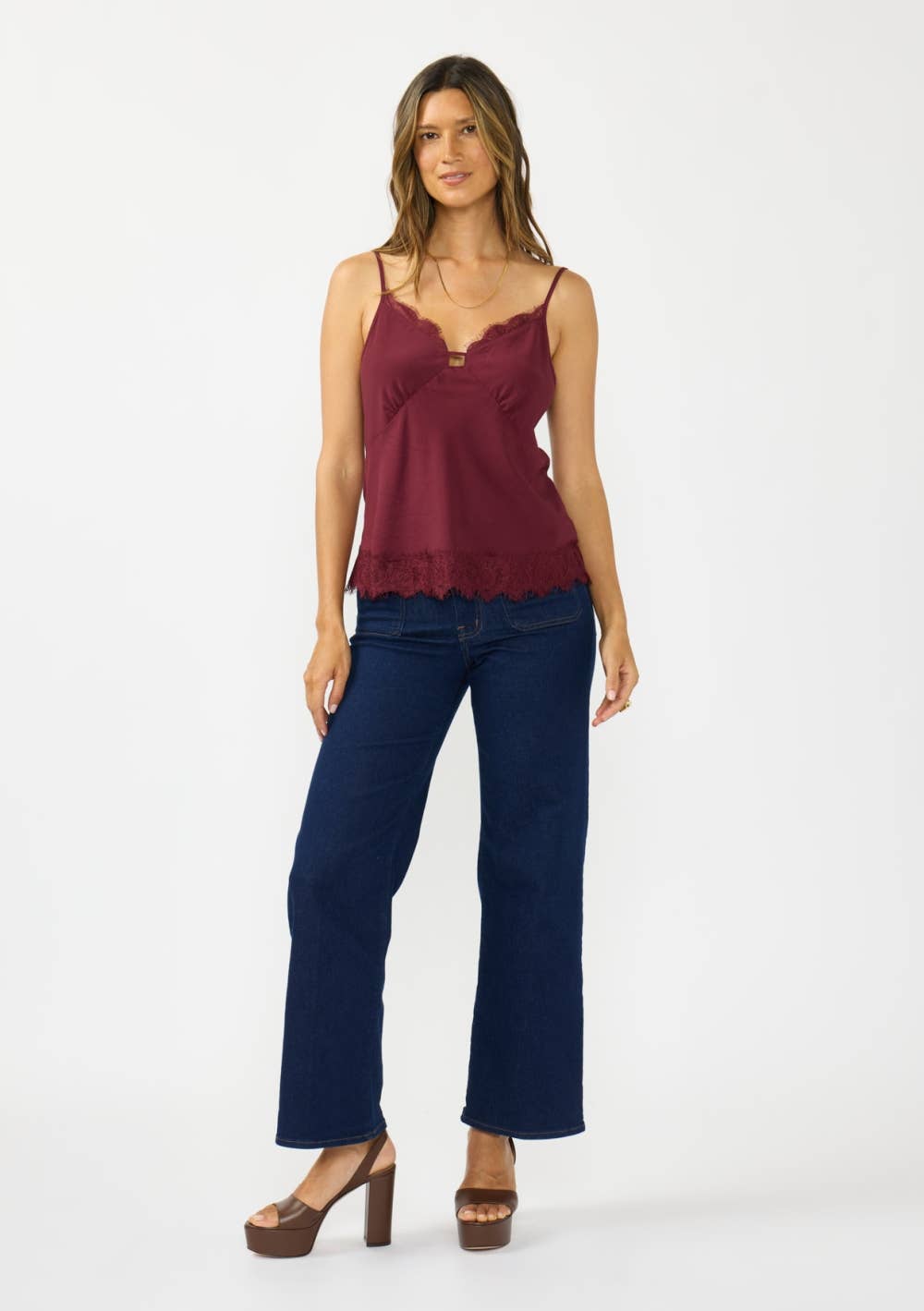 Adjustable Strap Lace Trim Cami
