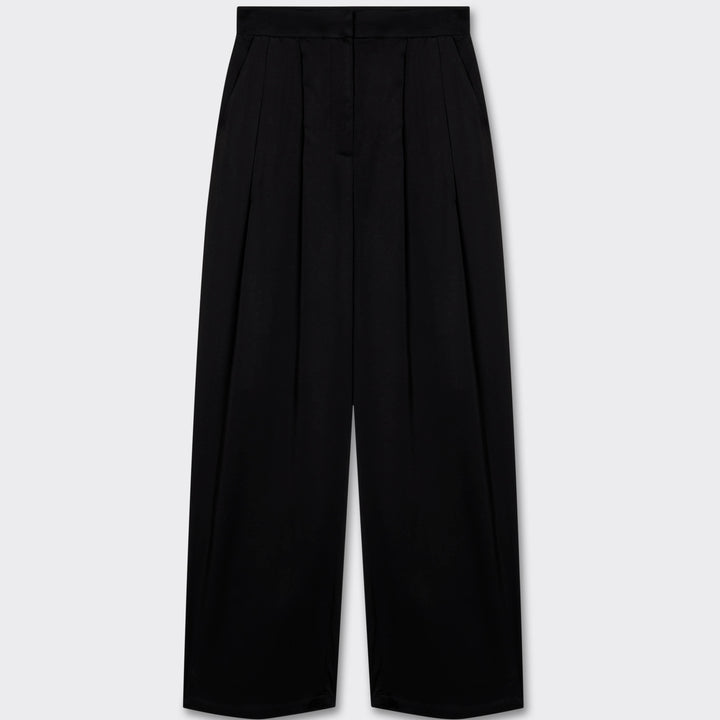 The Margot Pleated Satin Trousers
