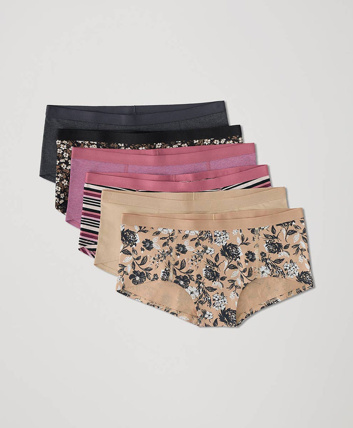 Pact- Women's Organic Everyday Boy Short 6-Pack