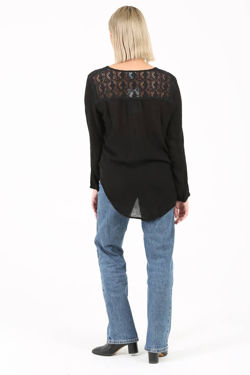 Asis Tie-Waist Embroidered Blouse