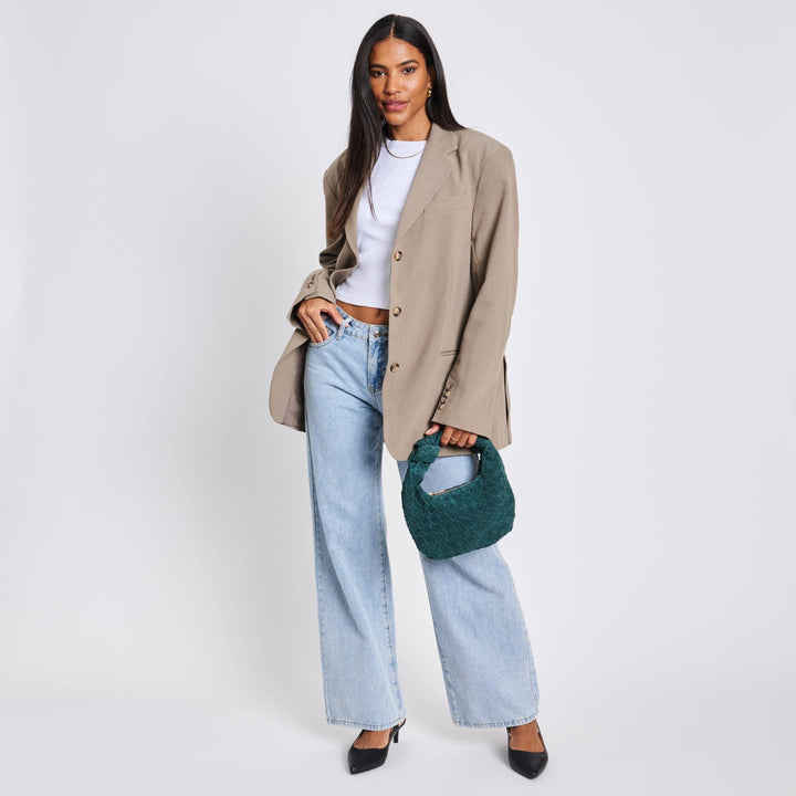 Moda Luxe - Autumn Woven Genuine Suede Leather Clutch