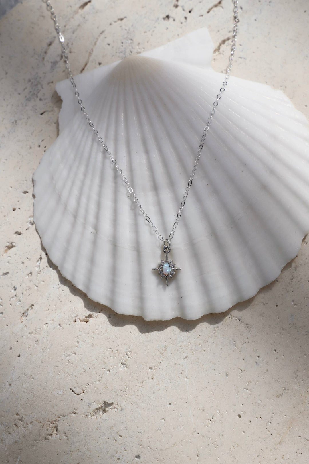 Opal Star Necklace | Silver