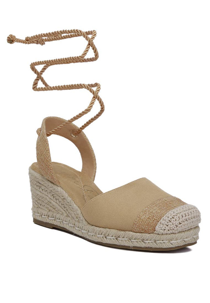 RagCompany - Aiden Lace-Up Crochet Espadrilles-ON SALE