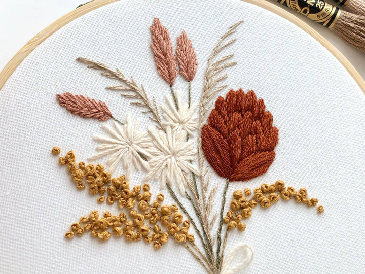 Matryoshka Doll Shop - Flowers Bouquet Embroidery Kit, beginner embroidery diy kit