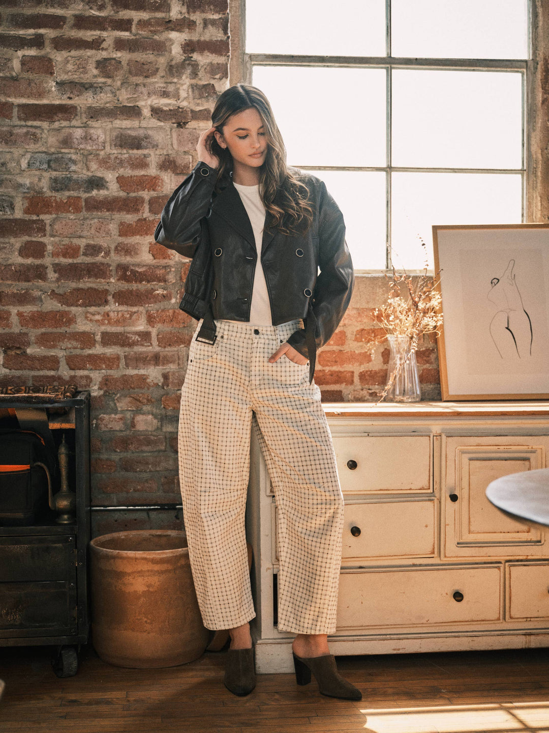 Pre-Order: Oxford Plaid Barrel Pants