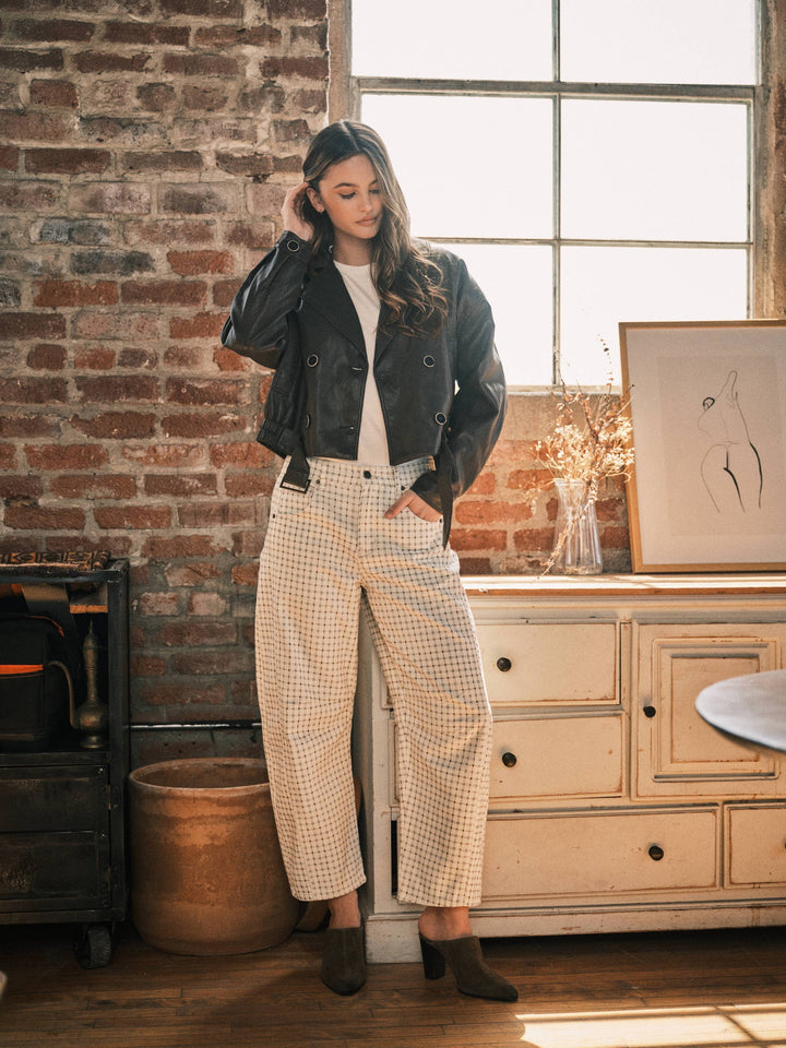 Pre-Order: Oxford Plaid Barrel Pants