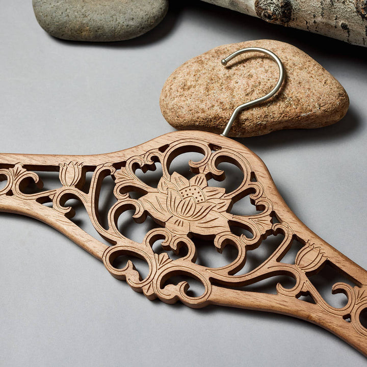 Radiant Home Products - Lotus Wood Designer Hanger -Multiple Sizes & crystals
